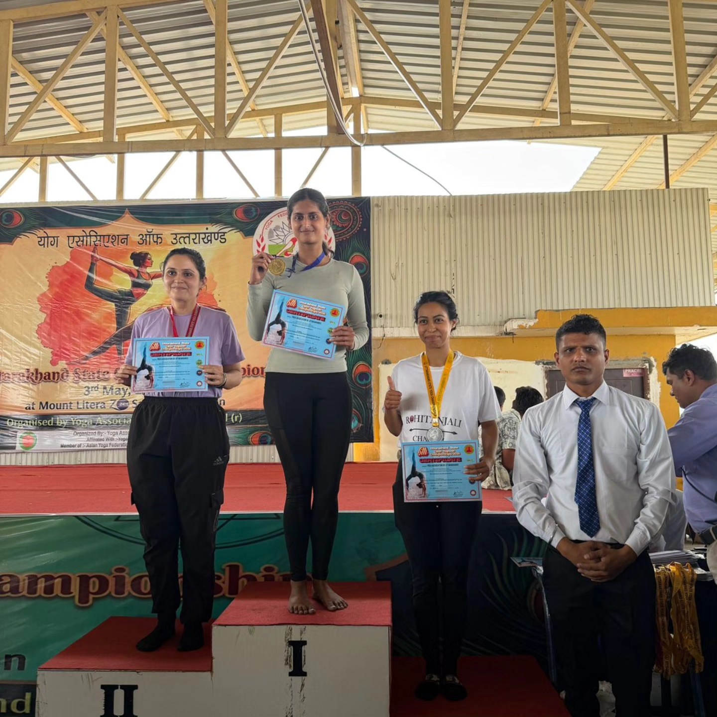 Gold Medal in 6th State Level Open Yogasana Competition organized by Yoga Federation Uttarakhand at Mount Litera Zee School